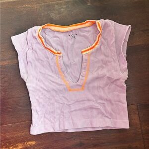Urban Outfitters Lavender and Orange Ribbed Top
